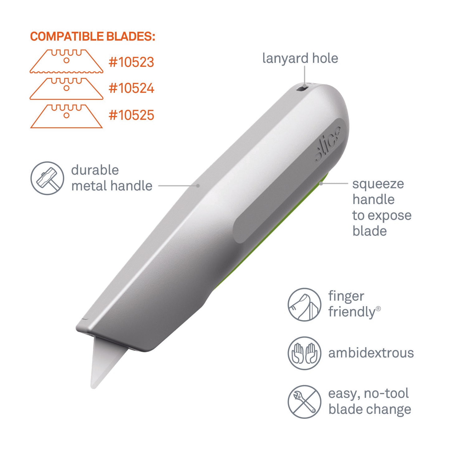 Auto-Retractable Metal-Handle Squeeze Knife