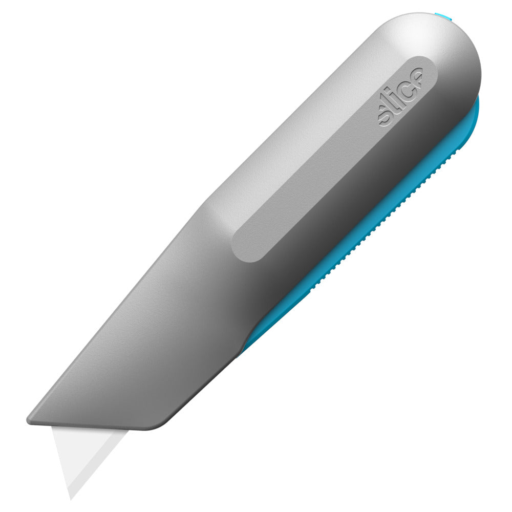 Smart-Retracting Metal-Handle Squeeze Knife with Pointed Tip Blade