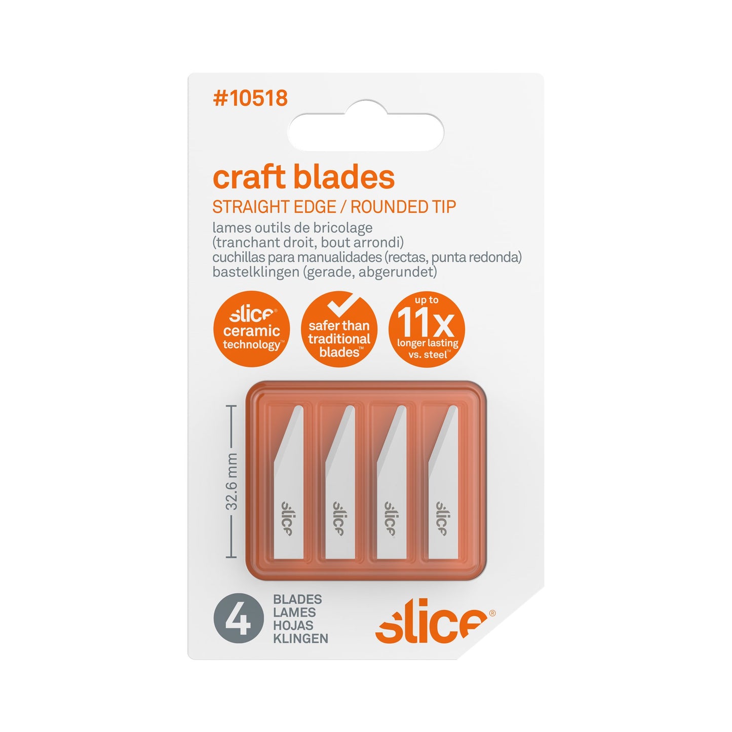 Craft Blades (Straight Edge, Rounded Tip)