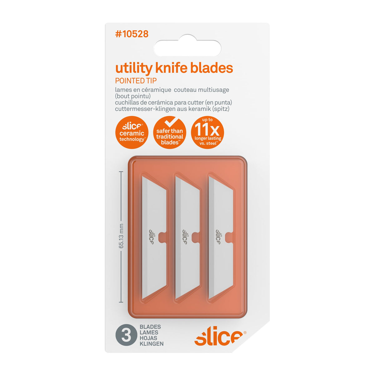 Ceramic Utility Knife Blades (Pointed Tip) | Slice